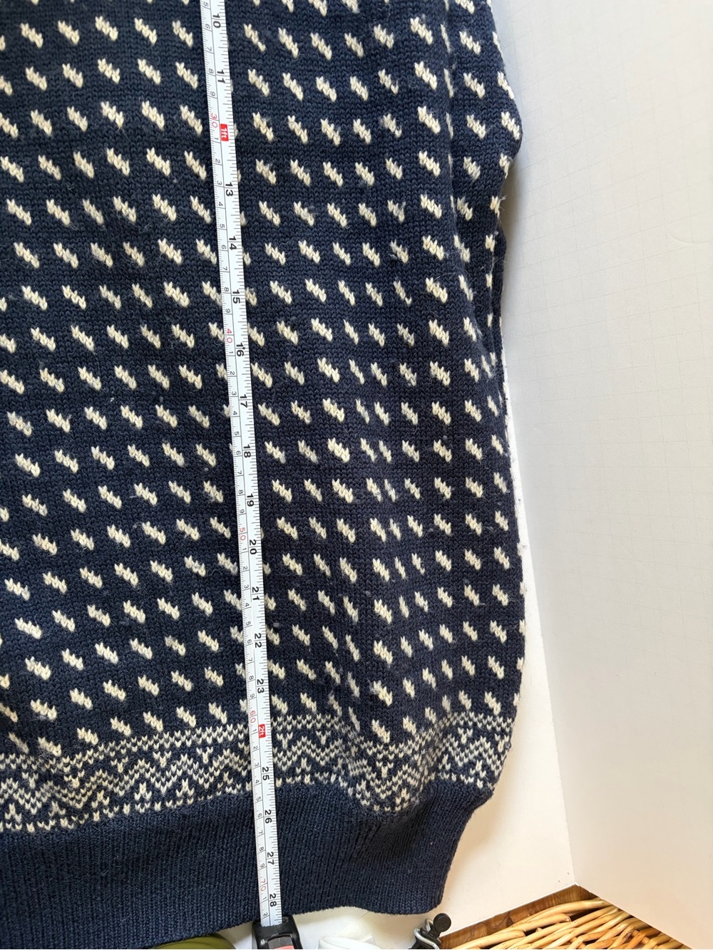 Boston Traders Navy Birdseye Wool Crewneck Sweater Fisherman Vintage Sweater XLT - Picture 6 of 6